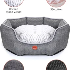 Huisdieren Mand – Huisdieren Sofa – Zachte Waterdichte Kussen – Hond – Kat – Hondenmand – Kattenmand – Grijs – Katoen