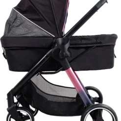 Ibiyaya Retro Hondenbuggy Luxe Stroller – Prism Black – 84x66x102cm