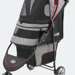InnoPet Avenue Shiny Grey/Red – Hondenbuggy – Incl. Regenhoes – 97x44x97cm
