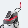 InnoPet Sporty Dog Trailer Deluxe – Hondenfietskar – Rood/Lichtgrijs – 71x44x63cm