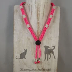 Keramische Halsband (dé Natuurlijke Teken Bestrijding) Reflecterend Neon Roze Maat L