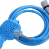 LHP Huisdieren Douche Water Spuit Borstel 2-in-1 – Bad Sproeier En Scrubber Met Doucheslang – Honden / Katten Douchekop – Binnen & Buiten – Silicone – Blauw