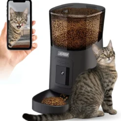 LaCardia Voerautomaat Zwart – Automatische Voerbak Voor Kat Of Hond – Verstelbare Camera – Smartphone Besturing – 6.0 L Voerautomaat – Voerdispenser