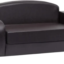 Lederen Hondenbank – Hondensofa – Hondenmand – Dieren Bank – Bruin – Binnenafmetingen: 58 X 36 Cm (B X D)