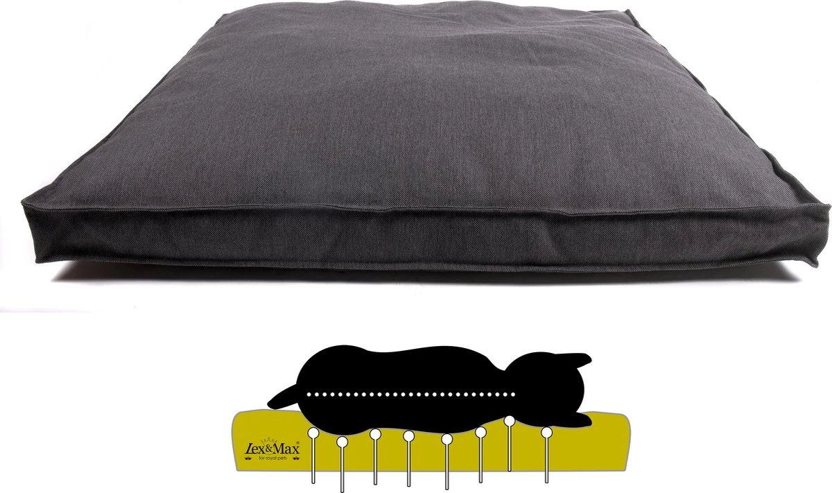 Lex En Max ORTHOPEDISCH HONDENKUSSEN BOXBED MARSEILLE 120X120cm GREY 1 Lex En Max ORTHOPEDISCH HONDENKUSSEN BOXBED MARSEILLE 120X120cm GREY