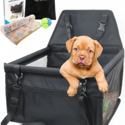 Luxe Autostoel Hond – Reisbench Opvouwbaar – Hondenmand Achterbank Auto – Hondenstoel – Zwart
