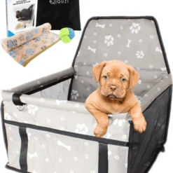Luxe Autostoel Hond – Reisbench Opvouwbaar – Hondenmand Auto Achterbank – Waterdichte Hondenstoel – Grijs