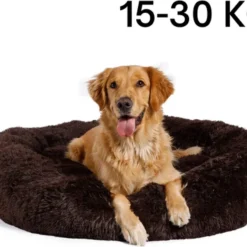 Luxe Hondenmand – Fluffy Donut – 80 Cm – Heerlijk Zacht – Wasbaar – Bruin