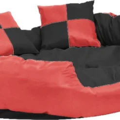 Maison Exclusive – Hondenkussen Omkeerbaar En Wasbaar 110x80x23 Cm Rood En Zwart