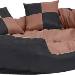 Maison Exclusive – Hondenkussen Omkeerbaar En Wasbaar 110x80x23 Cm Zwart En Bruin