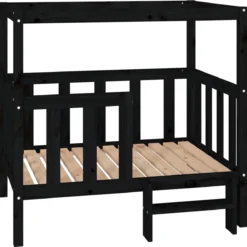 Maison Exclusive – Hondenmand 105,5 X 83,5 X 100 Cm Massief Grenenhout Zwart