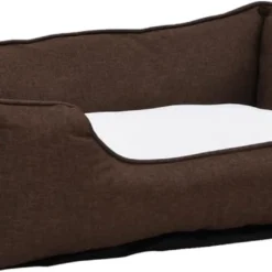 Maison Exclusive – Hondenmand Linnen-look 85,5x70x23 Cm Fleece Bruin En Wit