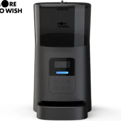 More To Wish – Automatische Voerbak – Voerautomaat – Voerdispenser – Katten En Honden – 6 Liter – Zwart – Instelbaar Voedingsschema – Met Stemopname – Geen Internet Nodig!