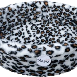 NapZZZ Hondenmand – Sneeuw Luipaard Wit – 66 X 56 X 18 Cm