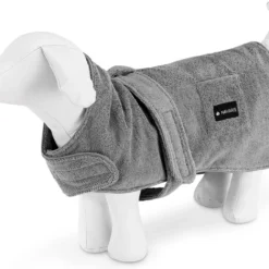 Navaris Hondenbadjas Van Zachte Badstof – Hondendroogjas Met Klittenband – Absorberende Hondenhanddoek Microvezel – Sneldrogende Hondenjas – Maat M