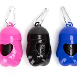 Nobleza 48JMZ – 3 Stuks – Hondenpoepzakjes Dispenser + 3 Rollen Poepzakjes – Riemaccessoires – Poepzakhouder – Diverse Kleuren