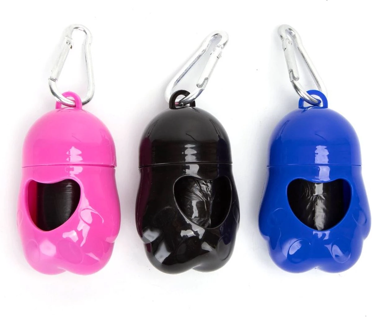 Nobleza 48JMZ – 3 Stuks – Hondenpoepzakjes Dispenser + 3 Rollen Poepzakjes – Riemaccessoires – Poepzakhouder – Diverse Kleuren 1 Nobleza 48JMZ – 3 Stuks – Hondenpoepzakjes Dispenser + 3 Rollen Poepzakjes – Riemaccessoires – Poepzakhouder – Diverse Kleuren