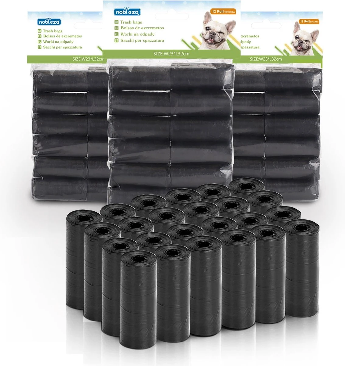 Nobleza 48KVF – 1080 Stuks Poepzakjes – Hondenpoepzakjes – 32 X 23 Cm – Zwart 1 Nobleza 48KVF – 1080 Stuks Poepzakjes – Hondenpoepzakjes – 32 X 23 Cm – Zwart