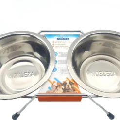 Nobleza Dubbele Voerbak – Voerbakken RVS – Metalen Voerbakken – Voor Honden Of Katten – S