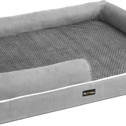 Orthopedisch Hondenbed – Hondenkussen – Hondenmand – Zachte Vulling – Hondensofa – 106 X 80 X 25 Cm – Grijs