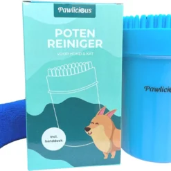 Pawlicious 2 In 1 Hondenpoten Reiniger + Handdoek – Hondenborstel – Borstel Hond / Kat – Hondenpoot Reiniger – Huisdier Poot Wassen – Borstel – Hondenverzorging – Verzorging Hond – Honden Wassen – Schoonmaak Borstel – Kattenborstel