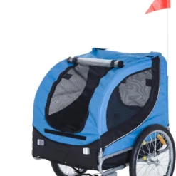 Paws & Claws – Hondenfietskar – Fietskar – 130 X 90 X 110 Cm – Blauw/Zwart