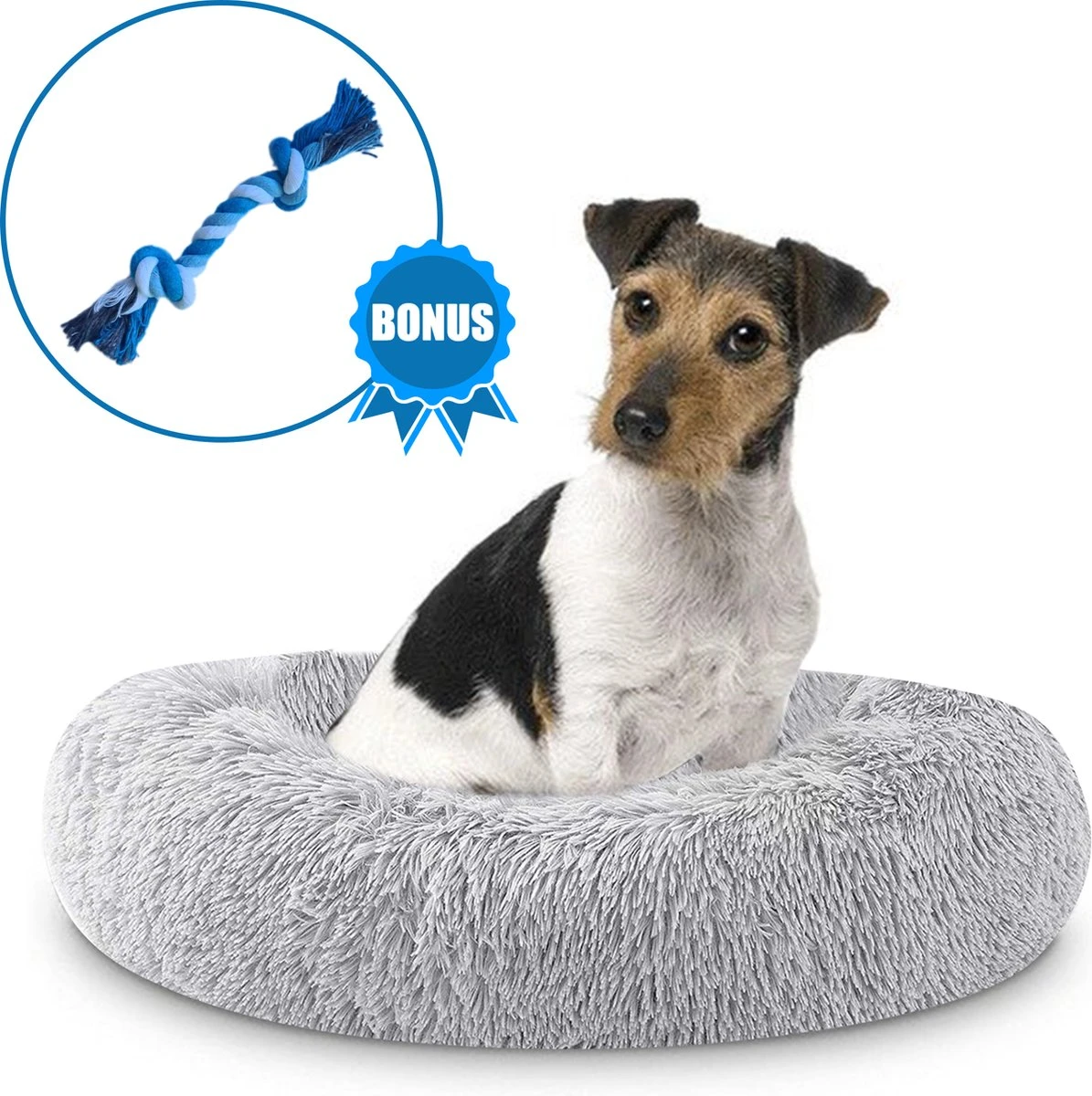 Pawzle Hondenmand – Donut Hondenkussen – Kattenmand – Bed Voor Honden & Katten – Wasbaar – 60cm – Grijs 1 Pawzle Hondenmand – Donut Hondenkussen – Kattenmand – Bed Voor Honden & Katten – Wasbaar – 60cm – Grijs