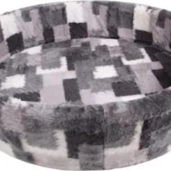 Petcomfort Katten/hondenmand Bont Lapjesdeken Grijs 74x65x20 Cm