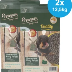 Premium – Koud Geperst – Light Dieet – Honden (1-8 Jaar) – Droogvoer – 2 X 12,5kg