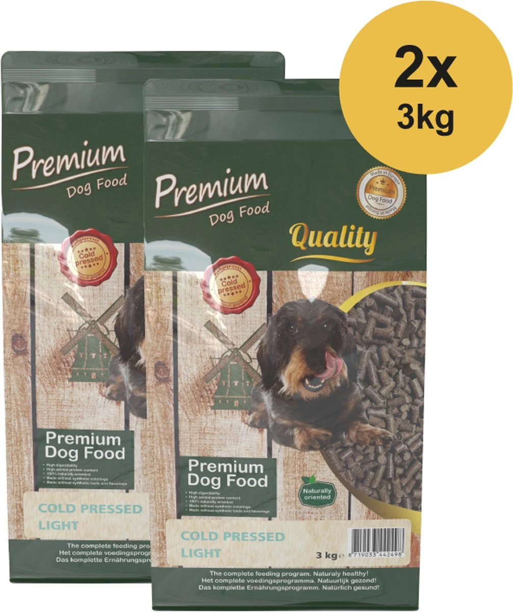 Premium – Koud Geperst – Light Dieet – Honden (1-8 Jaar) – Droogvoer – 2 X 3kg 1 Premium – Koud Geperst – Light Dieet – Honden (1-8 Jaar) – Droogvoer – 2 X 3kg