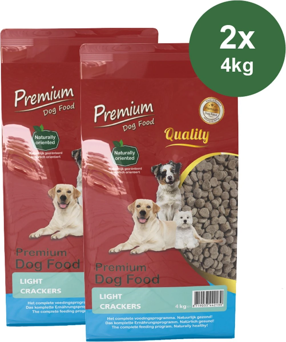 Premium Dog Food – Light Crackers – Droogvoer Dieet – 2 X 4kg 1 Premium Dog Food – Light Crackers – Droogvoer Dieet – 2 X 4kg