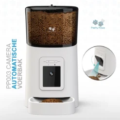 Pretty Paws PP003 – Camera Voerautomaat Wit – Automatische Voerbak – Slimme Voerautomaat Met App – Instelbaar Voedingsschema