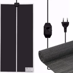 Professionele Warmtemat Voor Huisdieren Met Anti-slip Matje – 28 X 65 Cm – 35 Watt – | Terraria Verwarming | Hondenmand Verwarming | Kippenhok Verwarming | 28x65cm | Mét Thermostaat!