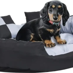 Prolenta Premium Hondenkussen Omkeerbaar En Wasbaar 110x80x23 Cm Grijs En Zwart