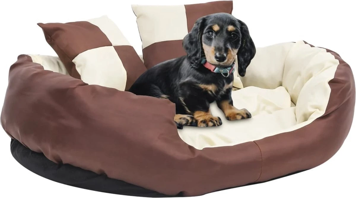 Prolenta Premium Hondenkussen Omkeerbaar En Wasbaar 85x70x20 Cm Bruin En Crème 1 Prolenta Premium Hondenkussen Omkeerbaar En Wasbaar 85x70x20 Cm Bruin En Crème