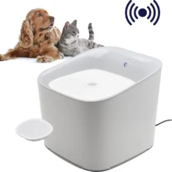 PureGoods – Drinkfontein Kat / Hond – Waterfontein Kat – Sensor Smart Modus 90º – 1 Meter Bereik – 3L Waterreservoir – Wit/Grijs