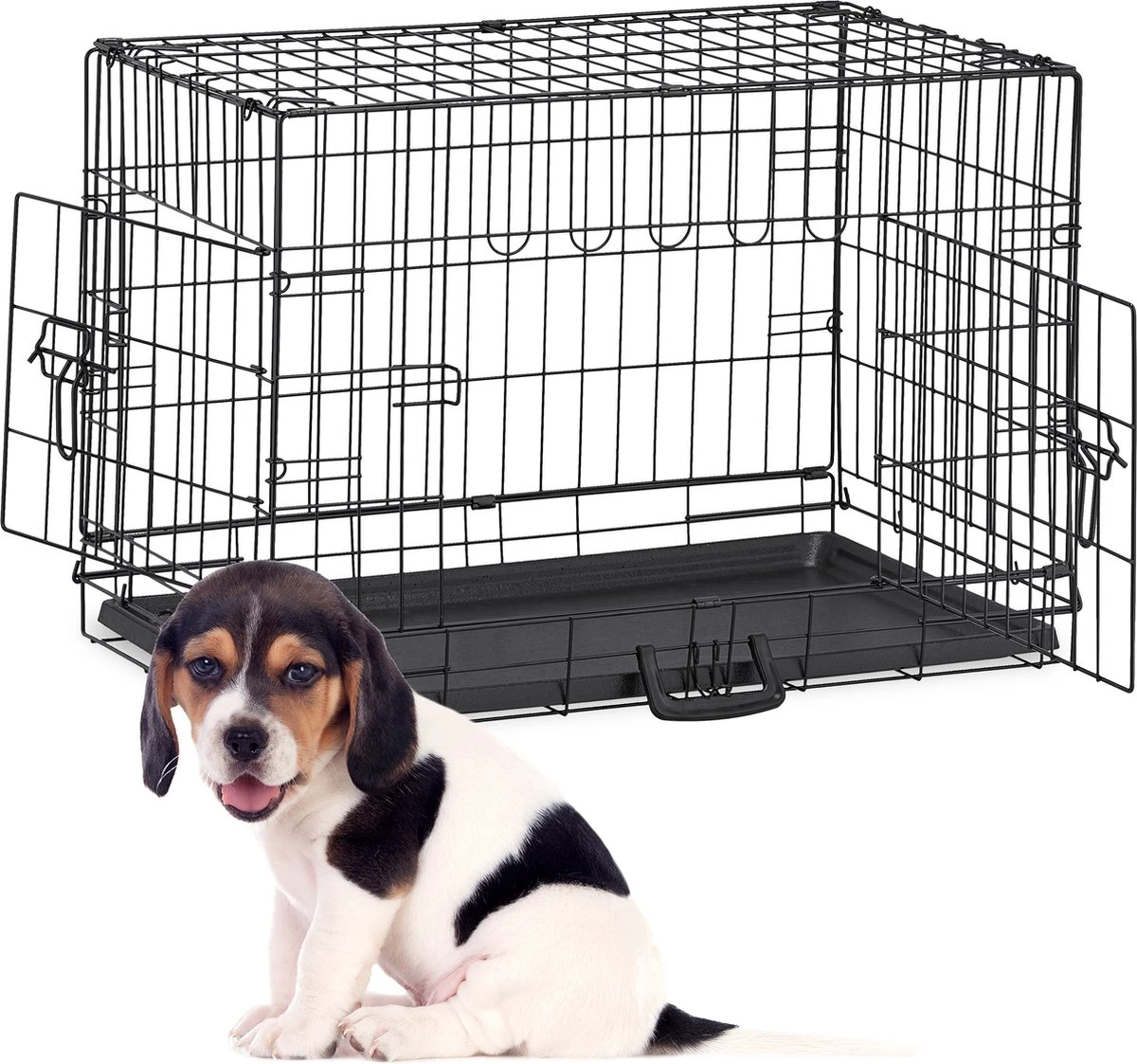 Relaxdays Hondenbench Inklapbaar – Metalen Bench – Draadkooi – Vervoersbox – Autobench – M 1 Relaxdays Hondenbench Inklapbaar – Metalen Bench – Draadkooi – Vervoersbox – Autobench – M