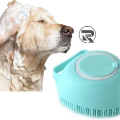 Repus Schoonmaakborstel Met Zeepdispender Blauw | Huisdier Borstel | Hondenborstel | Kattenborstel | Borstel Met Zeep | Verzorgingsborstel | Wasborstel | Badborstel | Huisdieren | Dierendag