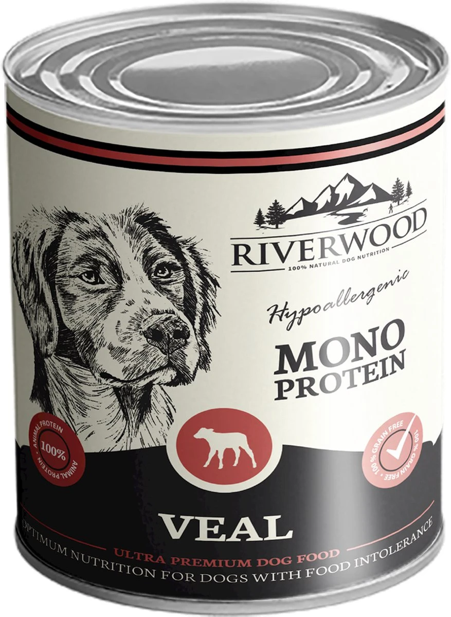Riverwood 6-pack (5% Korting) – Ultra Premium Natvoer Voor Honden – 2.4Kg – Kalf Hypoallergeen – Graan- En Glutenvrij 1 Riverwood 6-pack (5% Korting) – Ultra Premium Natvoer Voor Honden – 2.4Kg – Kalf Hypoallergeen – Graan- En Glutenvrij