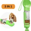 RoiPets® 3 In 1 Honden Drinkfles – 350ml – Incl. Poepzakjes & Polsband- Lek Vrij – Voor Onderweg – Honden Bidon – Waterfles – Groen