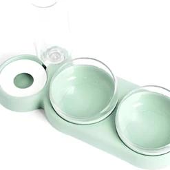 Scove Kattenvoerbak – Kattenvoer- En Drinkbakken Met Drinkfontein – Gekantelde Schotetljes – Bescherm De Nekwervels – Groen – Ø 12.5 Cm