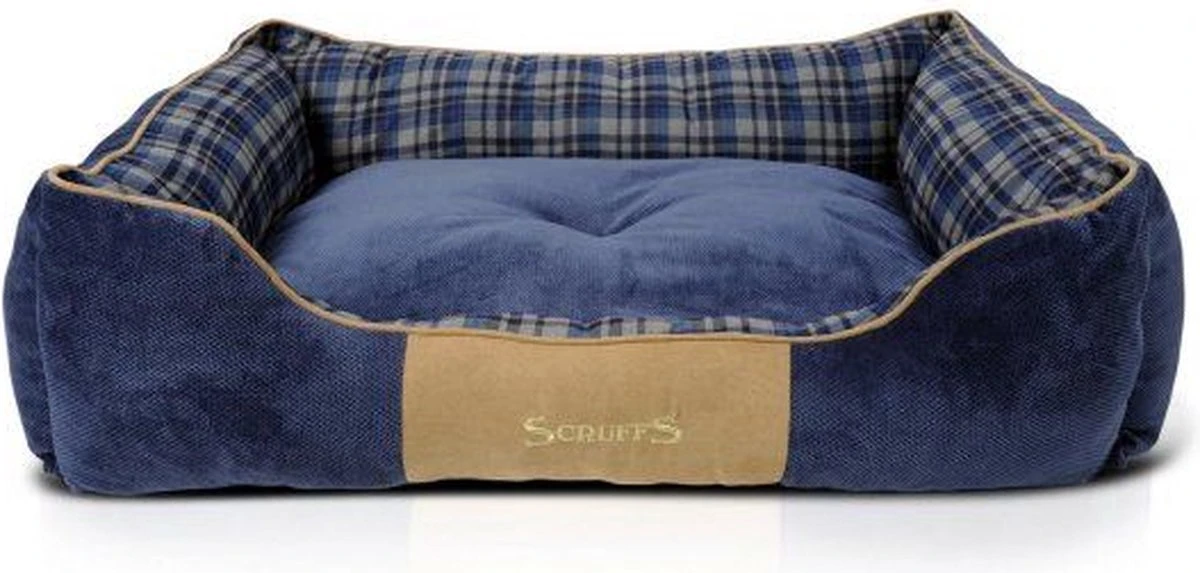 Scruffs Highland Box Bed – Stevige Hondenmand Van Hoogwaardige Chenille Stof Met Anti-slip Onderzijde – Kleur: Blauw, Maat: Extra Large 1 Scruffs Highland Box Bed – Stevige Hondenmand Van Hoogwaardige Chenille Stof Met Anti-slip Onderzijde – Kleur: Blauw, Maat: Extra Large