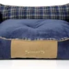 Scruffs Highland Box Bed – Stevige Hondenmand Van Hoogwaardige Chenille Stof Met Anti-slip Onderzijde – Kleur: Blauw, Maat: Large
