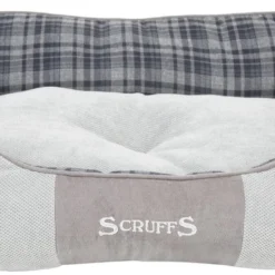 Scruffs Highland Box Bed – Stevige Hondenmand Van Hoogwaardige Chenille Stof Met Anti-slip Onderzijde – Kleur: Grijs, Maat: Large