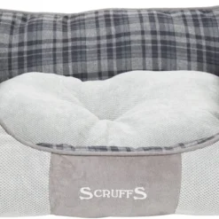 Scruffs Highland Box Bed – Stevige Hondenmand Van Hoogwaardige Chenille Stof Met Anti-slip Onderzijde – Kleur: Grijs, Maat: Medium
