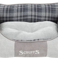 Scruffs Highland Box Bed – Stevige Hondenmand Van Hoogwaardige Chenille Stof Met Anti-slip Onderzijde – Kleur: Grijs, Maat: Small