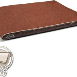 Scruffs Hilton – Orthopedisch Hondenkussen Met Traagschuim – Bruin, Naturel & Rood – Maat M/L – Kleur: Bruin, Maat: Large