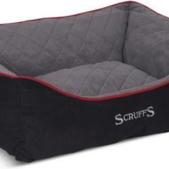Scruffs Thermal Box Bed – Warme Hondenmand Voor Koude Dagen Met Superzachte Fleece Hoes – S/M/L/XL In Grijs, Bruin Of Zwart – Kleur: Zwart, Maat: Medium