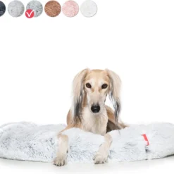 Snoozle Donut Hondenmand – Zacht En Luxe Hondenkussen – Wasbaar – Fluffy – Hondenmanden – 80cm – Wolf Grey