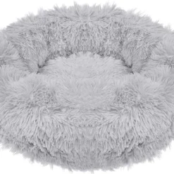 Springos Hondenmand | Superzacht En Luxe | Wasbaar | Donut | Fluffy | Hondenkussen | 90 Cm | Licht Grijs